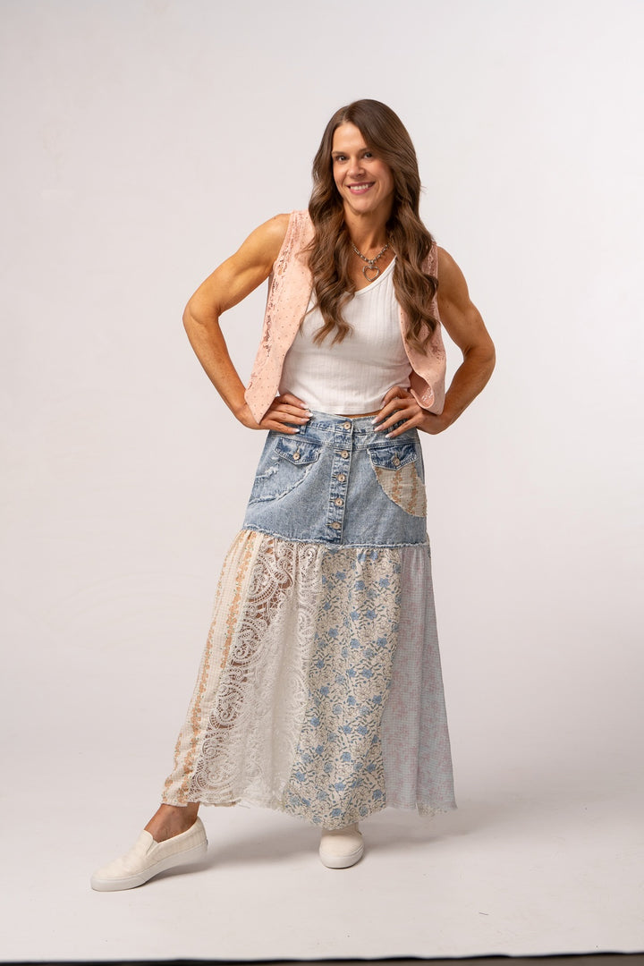 POL Denim Dreamer Maxi Skirt