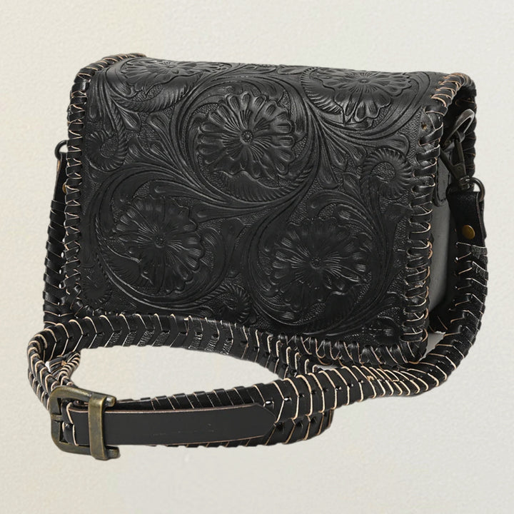 Black Beauty Tooled Leather Purse