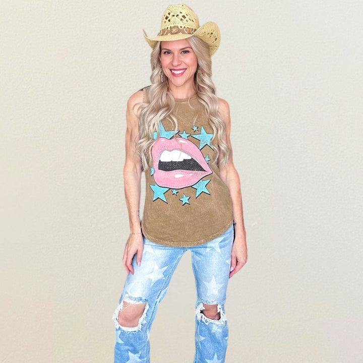 Rock n Roll Kisses Graphic Tank