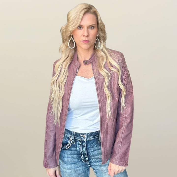 Scully Lavender Leather Jacket - Salt and Grace Boutique
