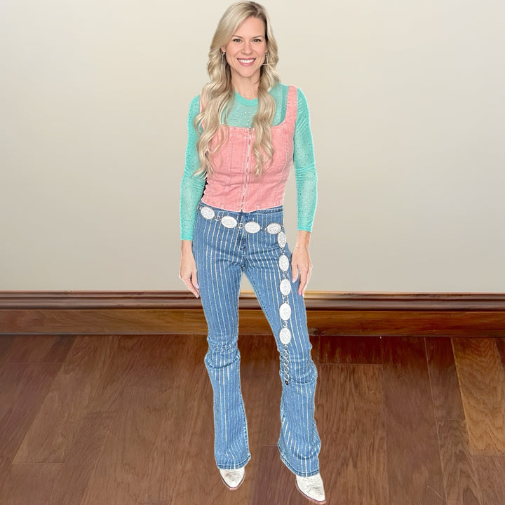 Sparkle Bell Denim Flares