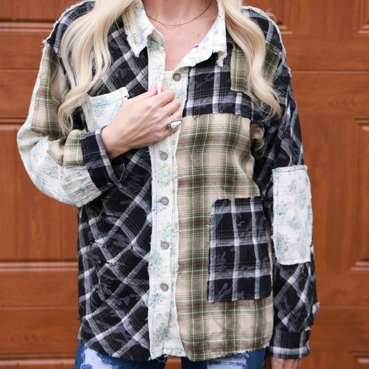 POL Soulful Stitches Button Up Shirt