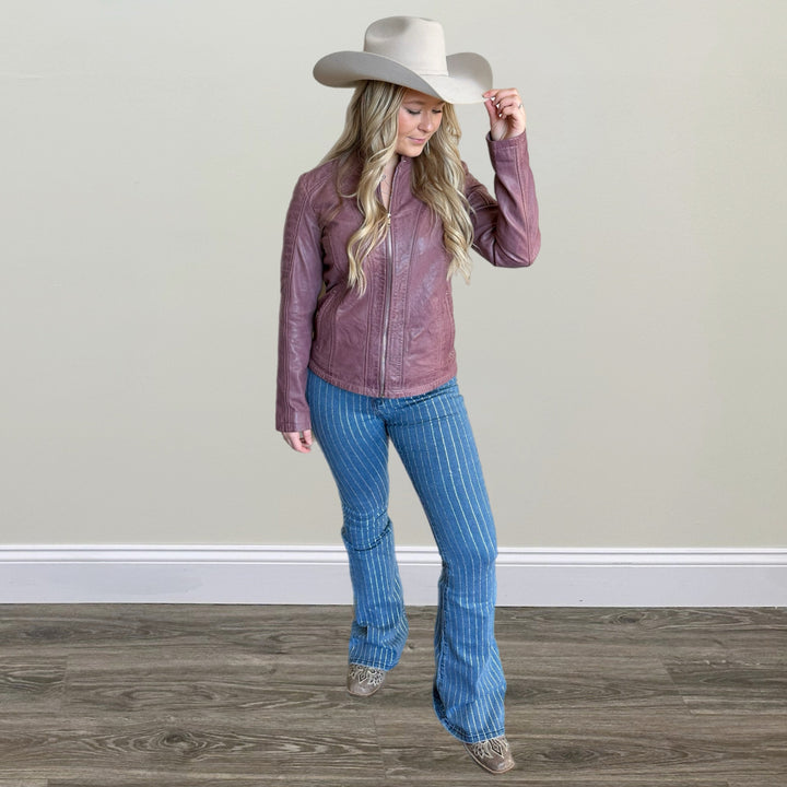 Scully Lavender Leather Jacket - Salt and Grace Boutique
