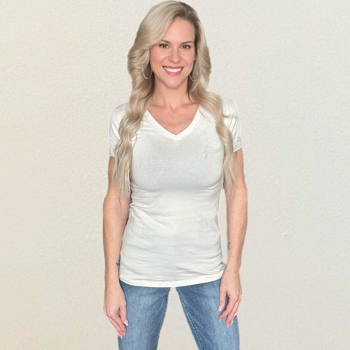 Basic Cotton V Neck Tee