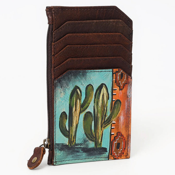 Hand Painted Leather Card Holder