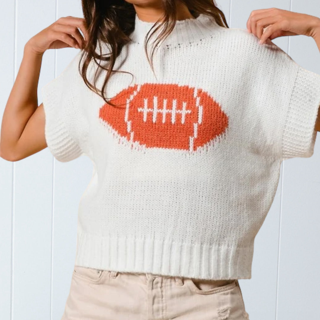 It’s Game Time Sleeveless Football Sweater