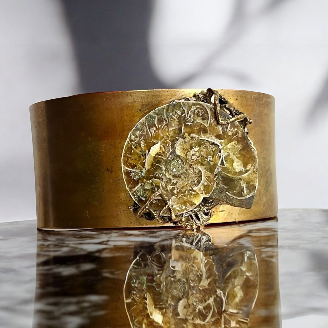 Shelby Ammonite Fossil Cuff Bracelet