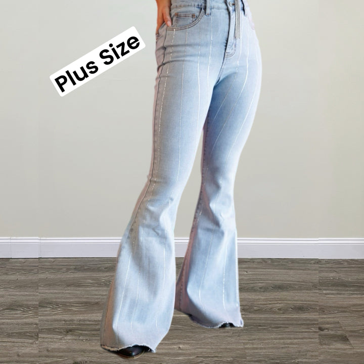 Plus Size Glamour Glow Flares - Salt and Grace Boutique