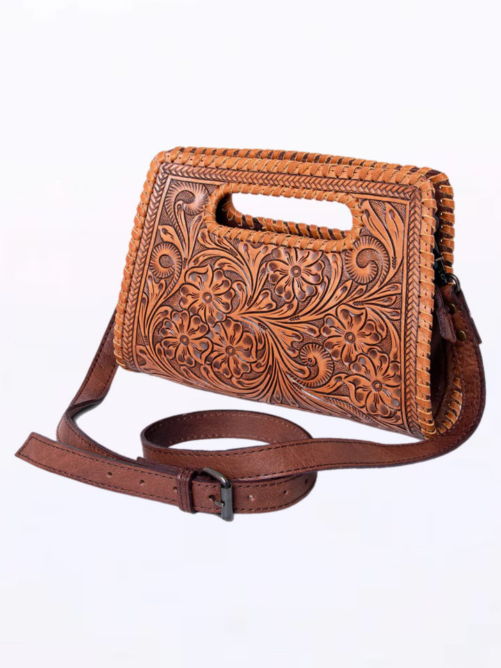 Noble Grace Hand Tooled Leather  Purse