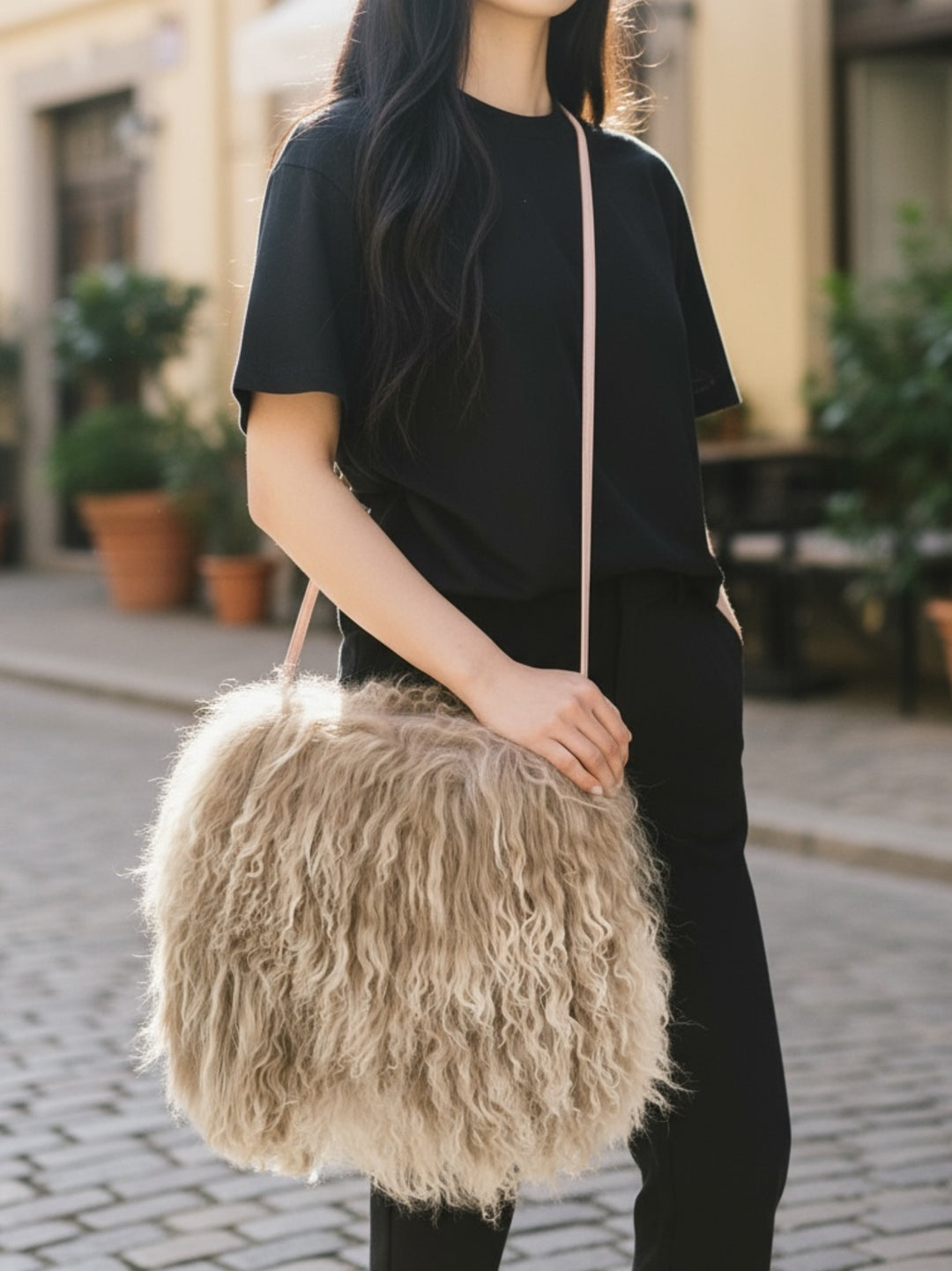 Snowtop Tibetan Lamb Muff Bag