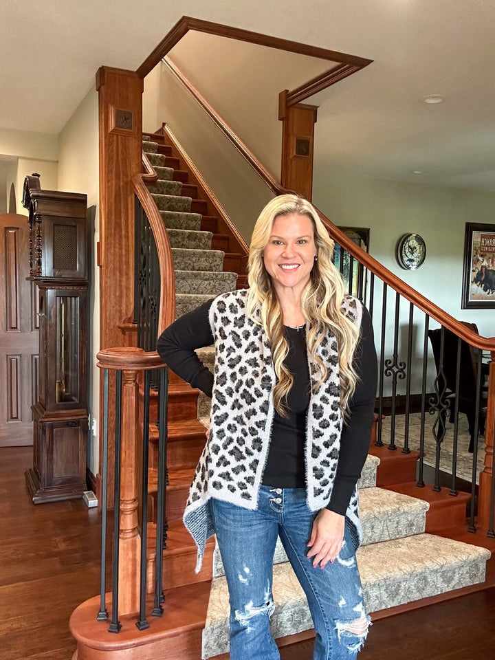 Fierce Feline Leopard Print Vest - Salt and Grace Boutique