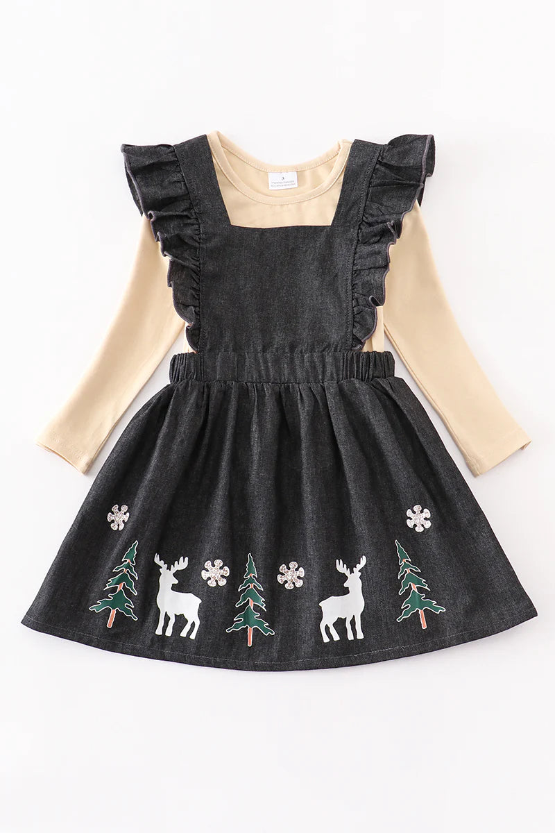 Girls navy hotsell christmas dress