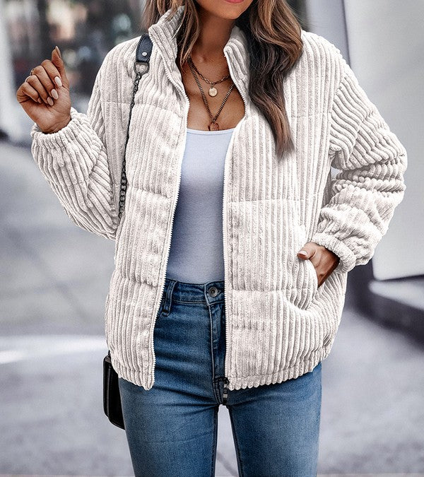 Soft Strip Jacket - Salt and Grace Boutique