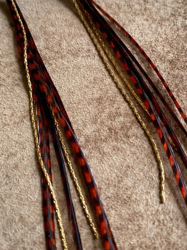 Auburn Grizzly & Brown Grizzly/Gold Earrings