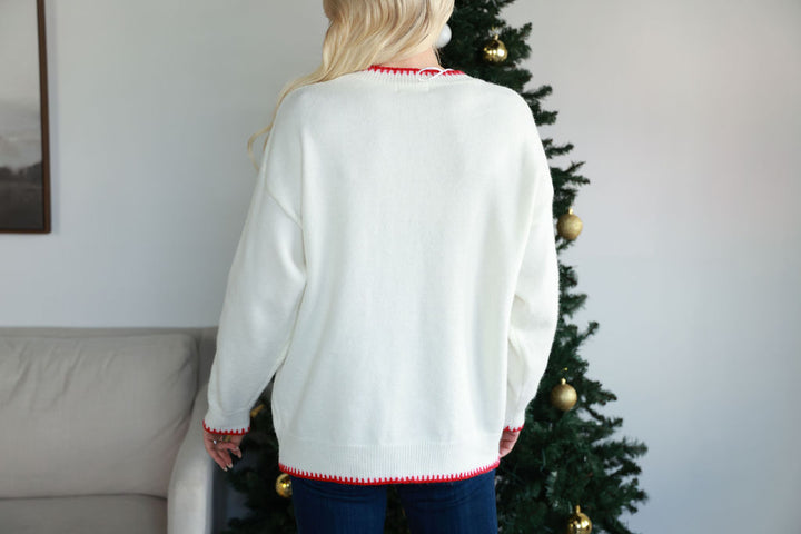 Pom Pom Reindeer Oversized Sweater