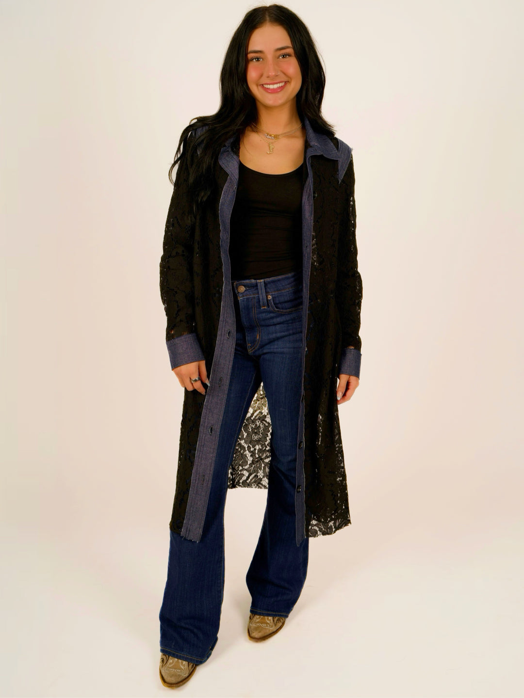 Sierra Lace with Denim Trim Jacket