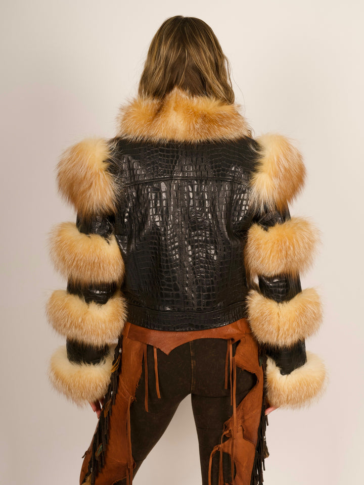 Rockstar Leather & Fox Fur Jacket