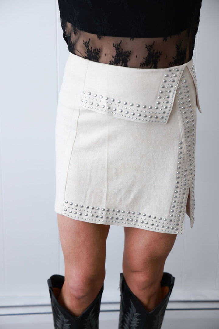 Rockstar Stud Suede Mini Skirt