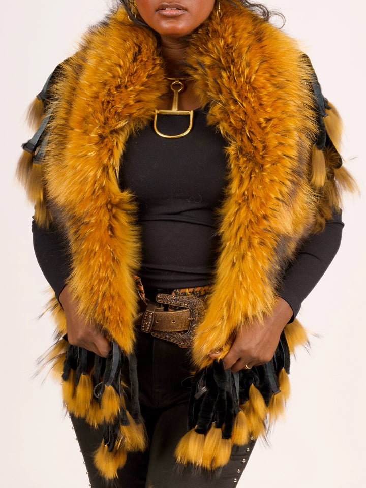 Golden Raccoon Fur Collar