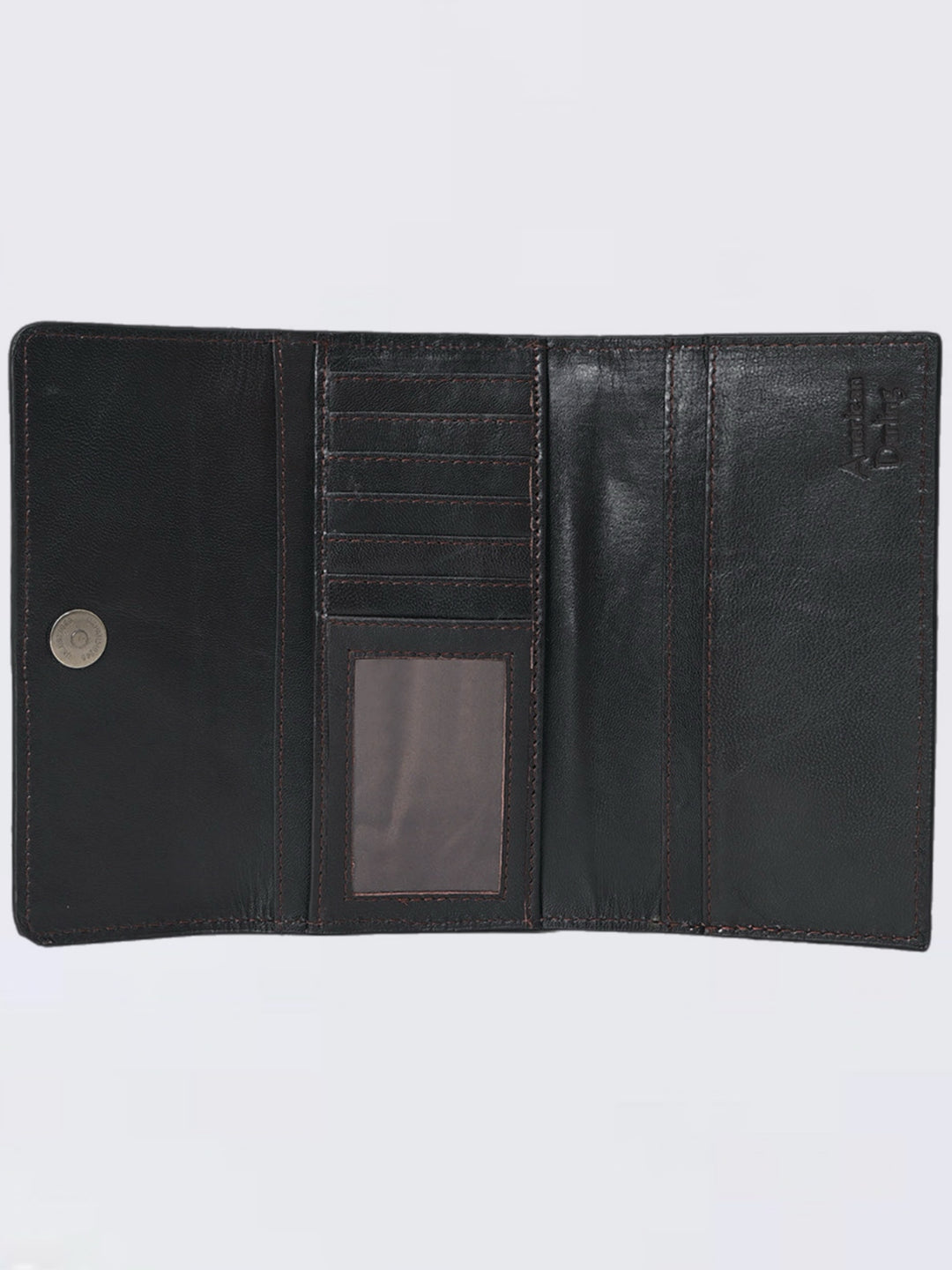 Eclipse Black Tri-Fold Leather Wallet