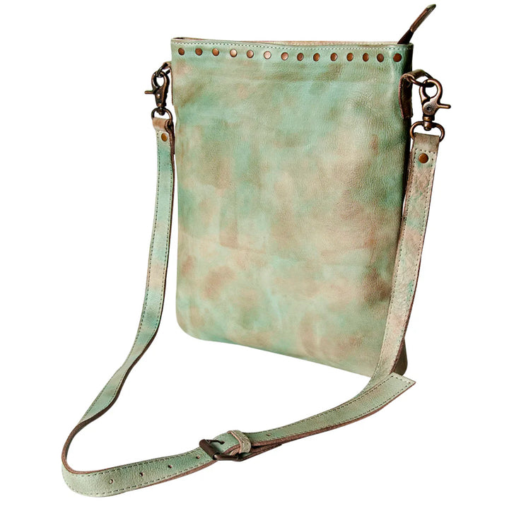 Amelia’s Aqua Leather Crossbody Purse