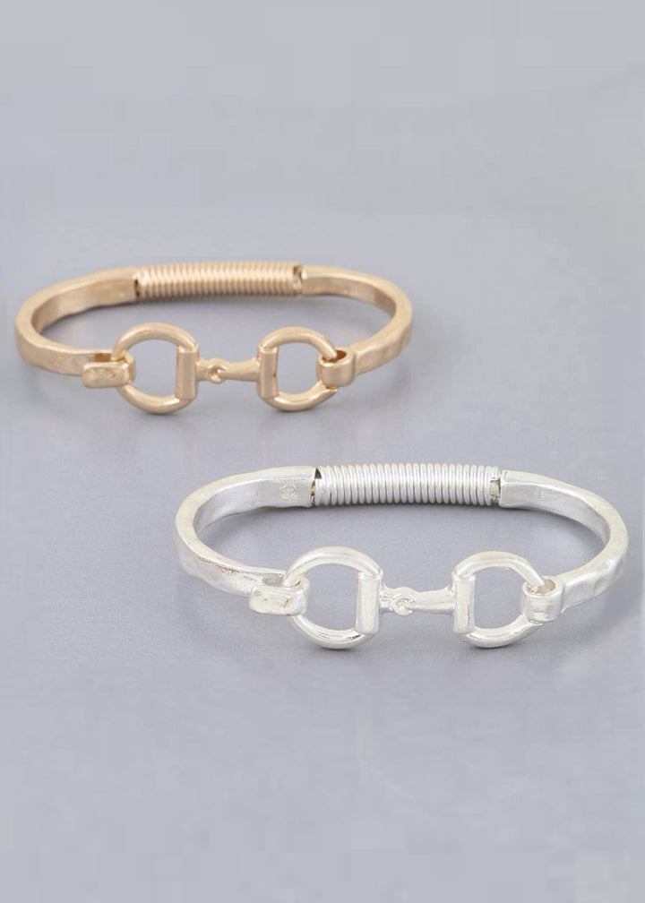 Bit Hammered Toggle Cuff Bracelet