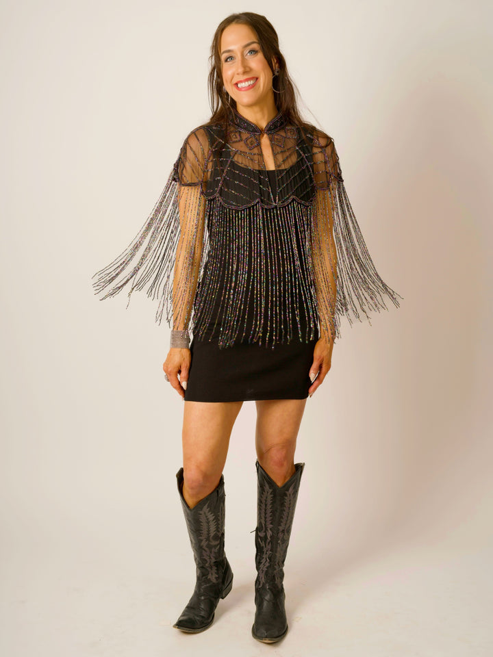 Peacock Beaded Cape
