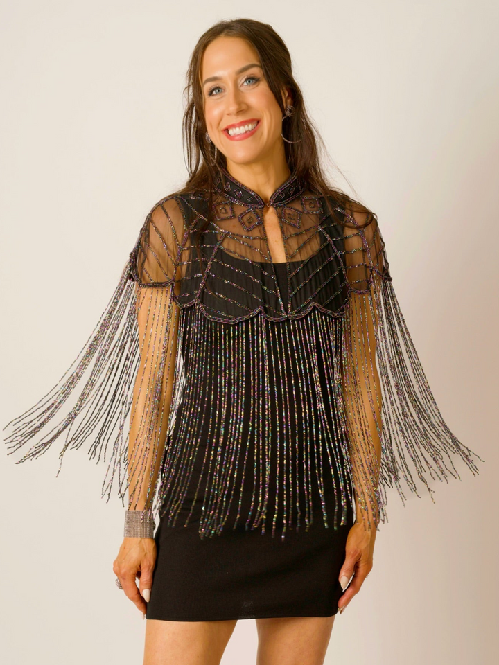 Peacock Beaded Cape