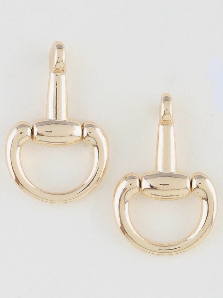 Polished Horseshoe Drop Earrings