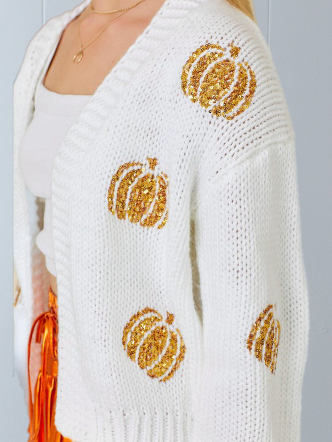 Dazzle me with Pumpkins Sweater Cardigan