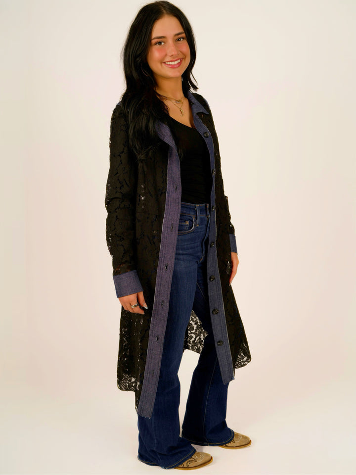 Sierra Lace with Denim Trim Jacket