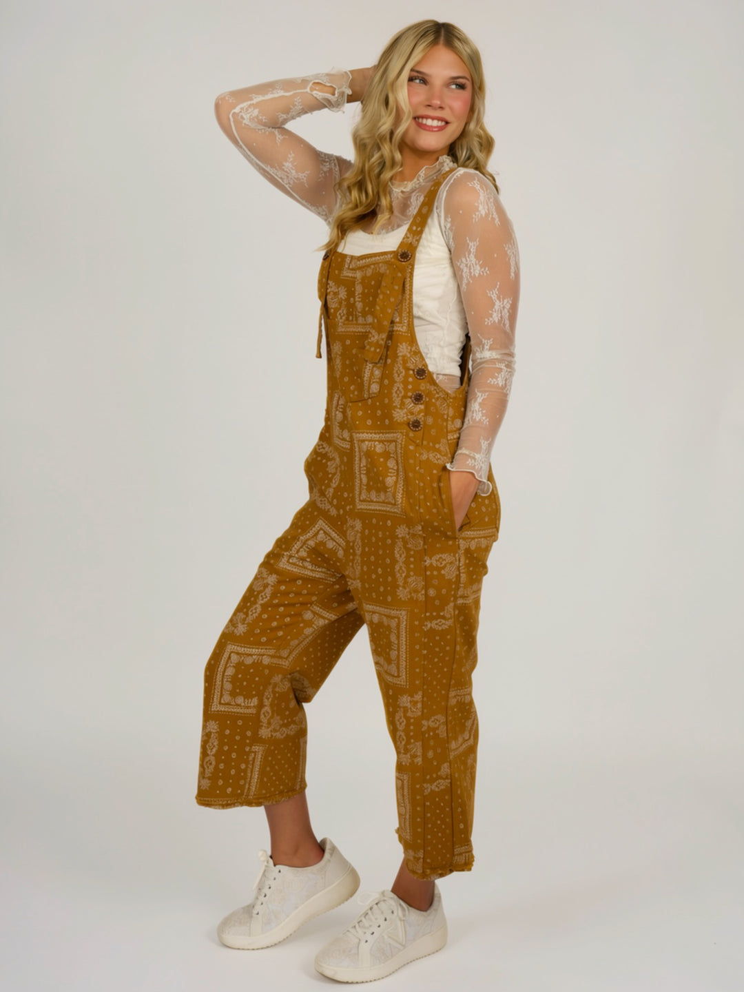 Bandana Print Overalls
