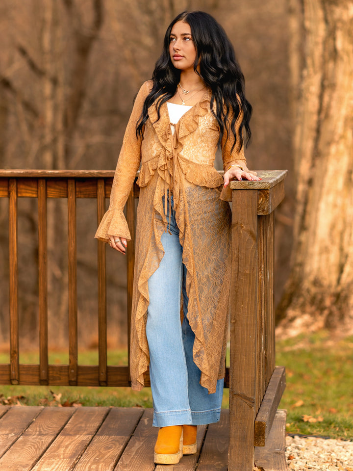 Charolette Lightweight Sheer Lace Duster Cardigan