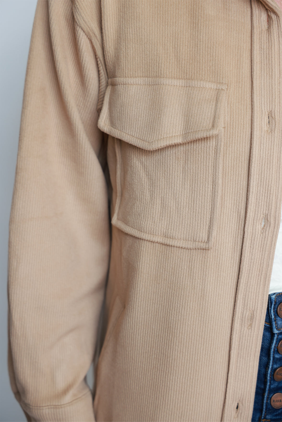 Soft and Lofty Long Corduroy Jacket