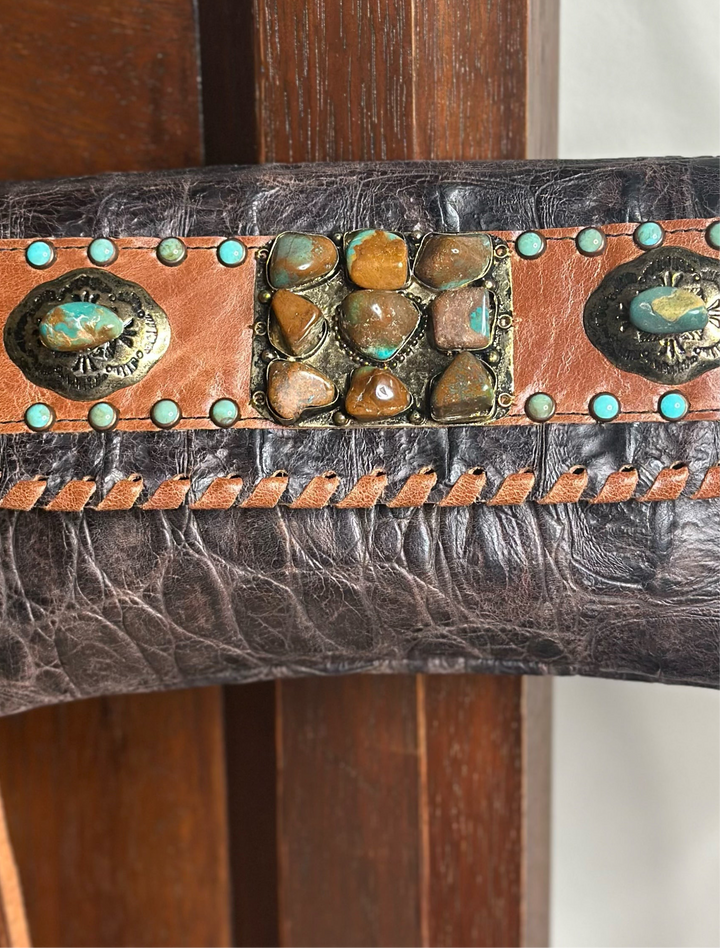 Kurtman Turquoise Stone Fringe Purse