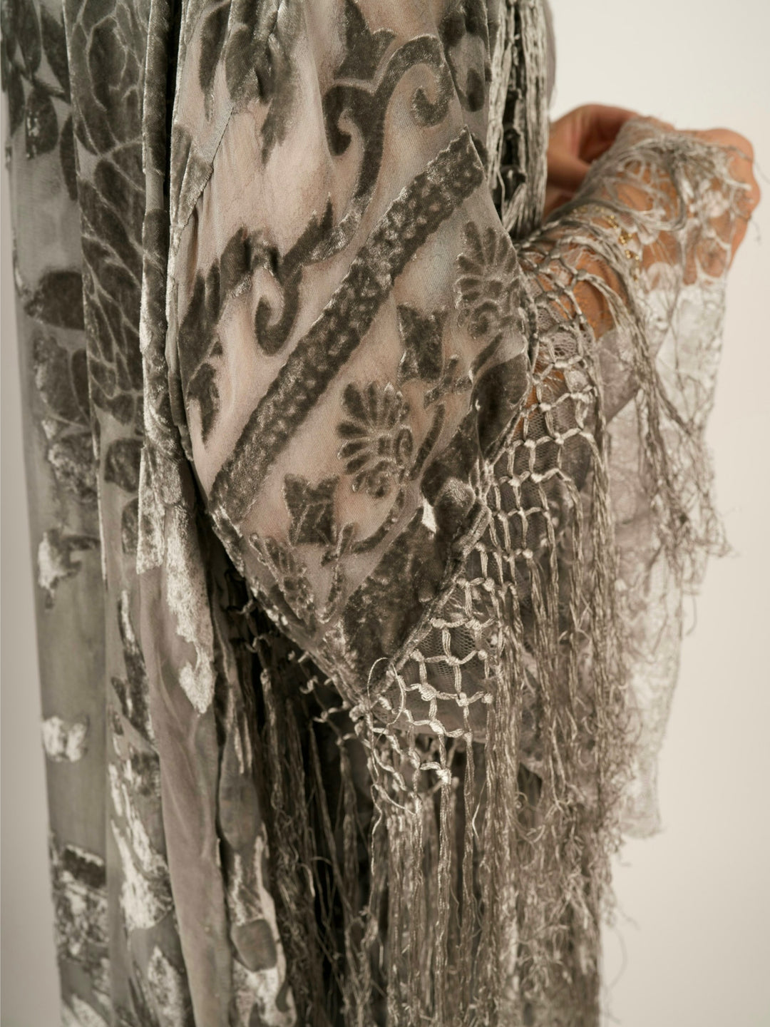 Stevie Nicks Burnout Velvet & Lace Duster