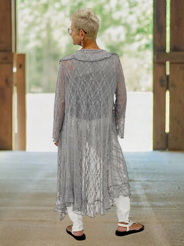 Charlotte’s Timeless Rhinestone Lace Duster