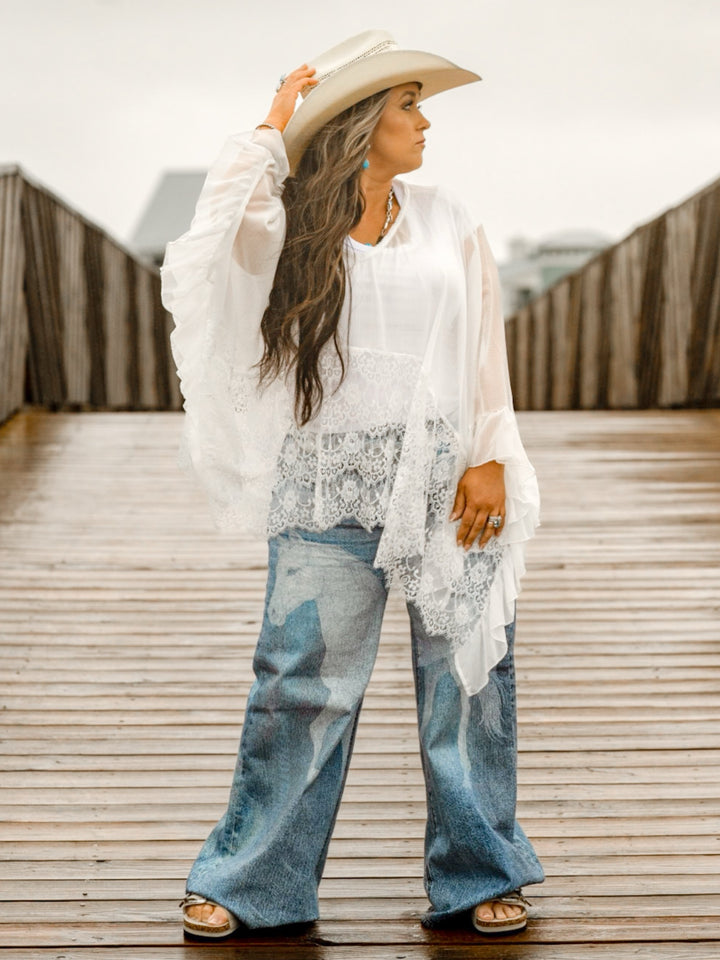 Wild Horse Wide Leg Western Jeans