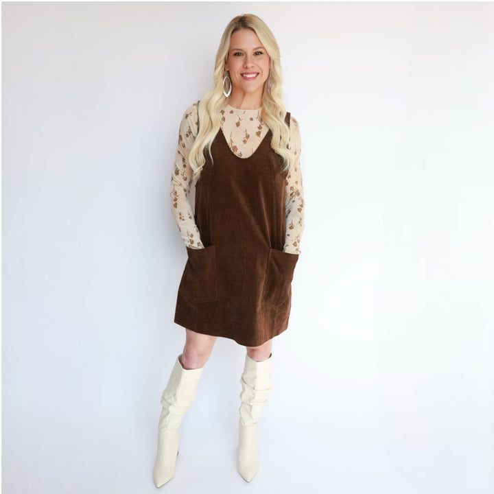 Riley Overall Corduroy Dress