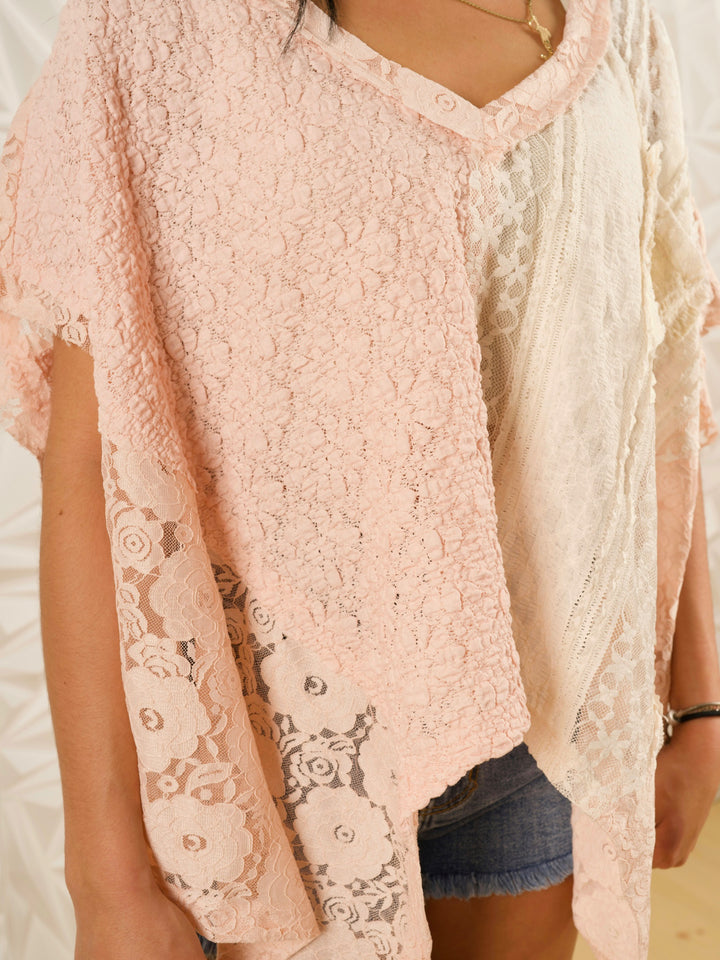 POL Chloe Romantic Lace Oversized Top