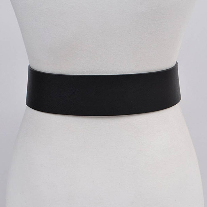 Vintage Cowboy Large Buckle Faux Leather Western Belt