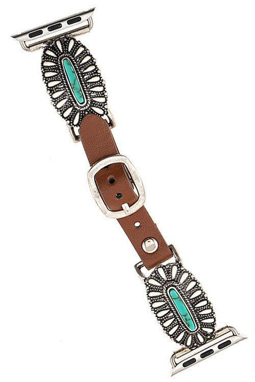 Turquoise Flower Concho Apple Watch Band - Salt and Grace Boutique