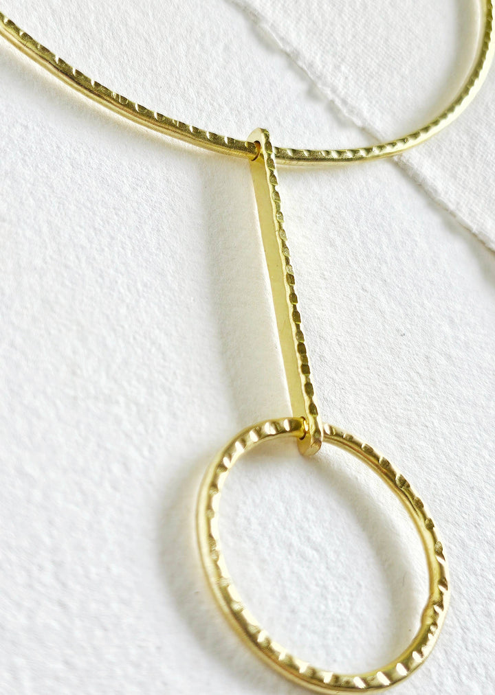 Brass drop circle handcrafted Choker necklace