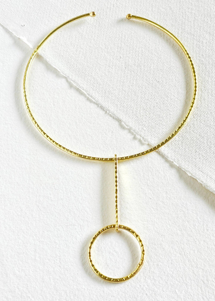 Brass drop circle handcrafted Choker necklace
