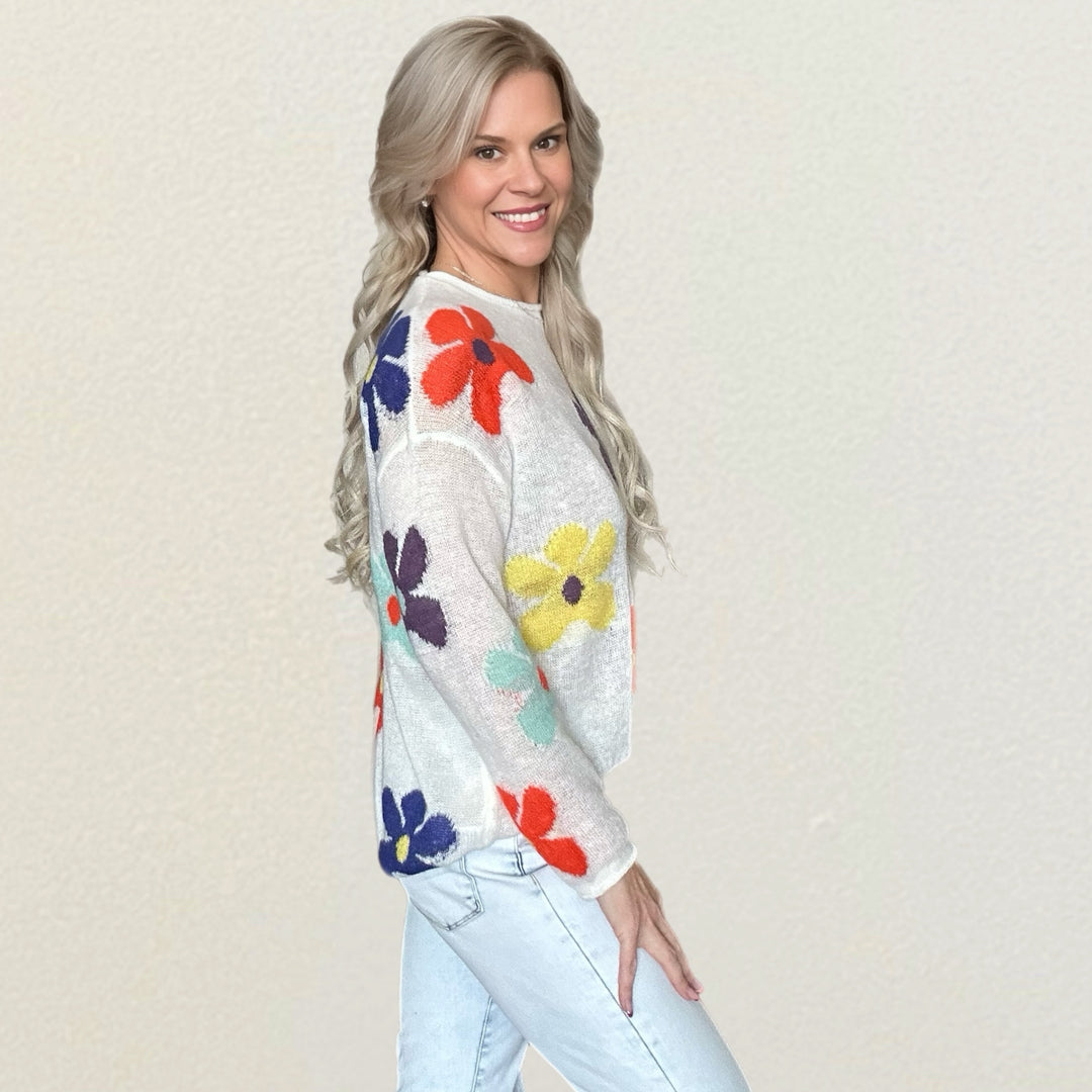 Flower Miss Me Sweater - Salt and Grace Boutique