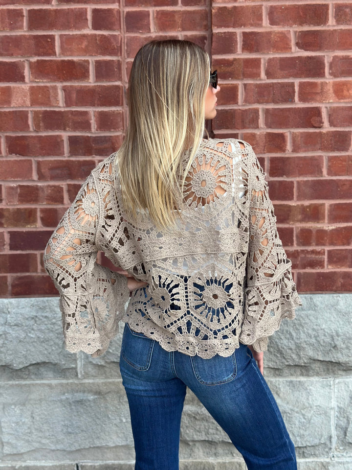 POL Bohemian Goddess Crochet Top