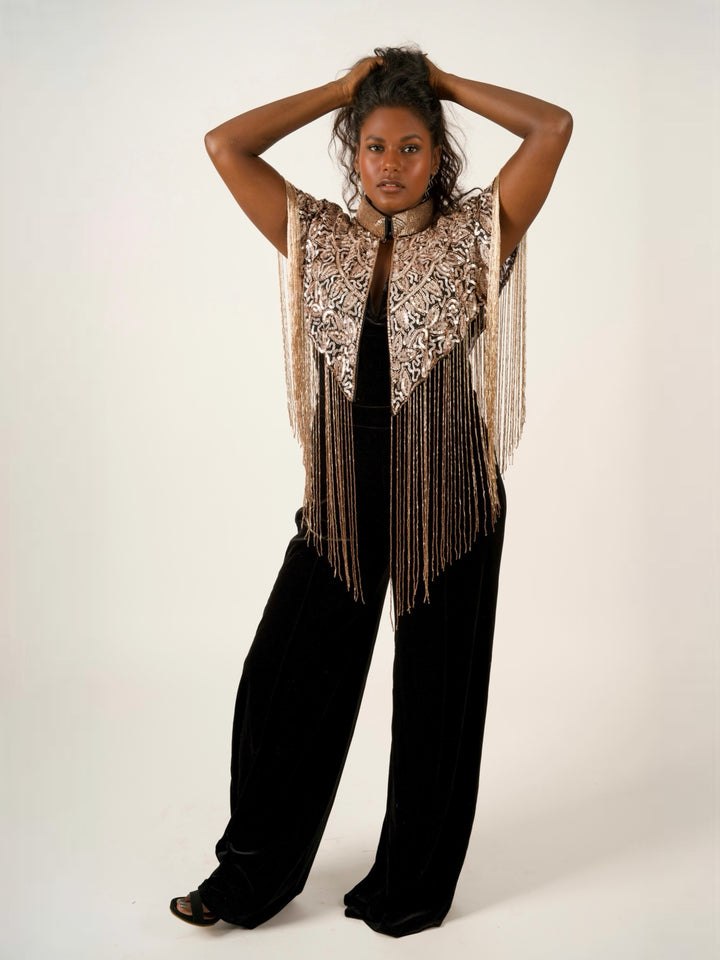 Champagne Beaded Cape