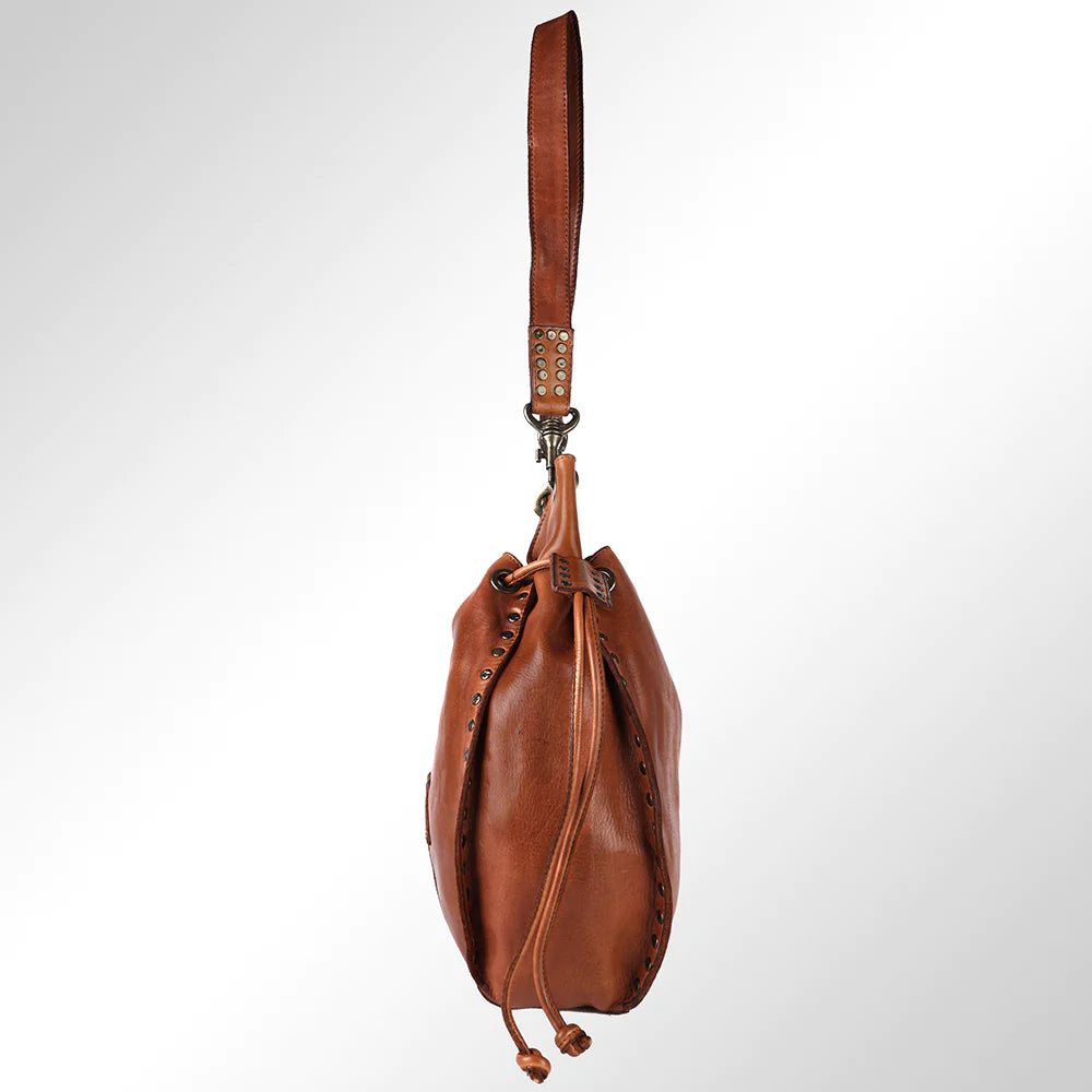 Chic Leather Bucket Bag - Salt and Grace Boutique