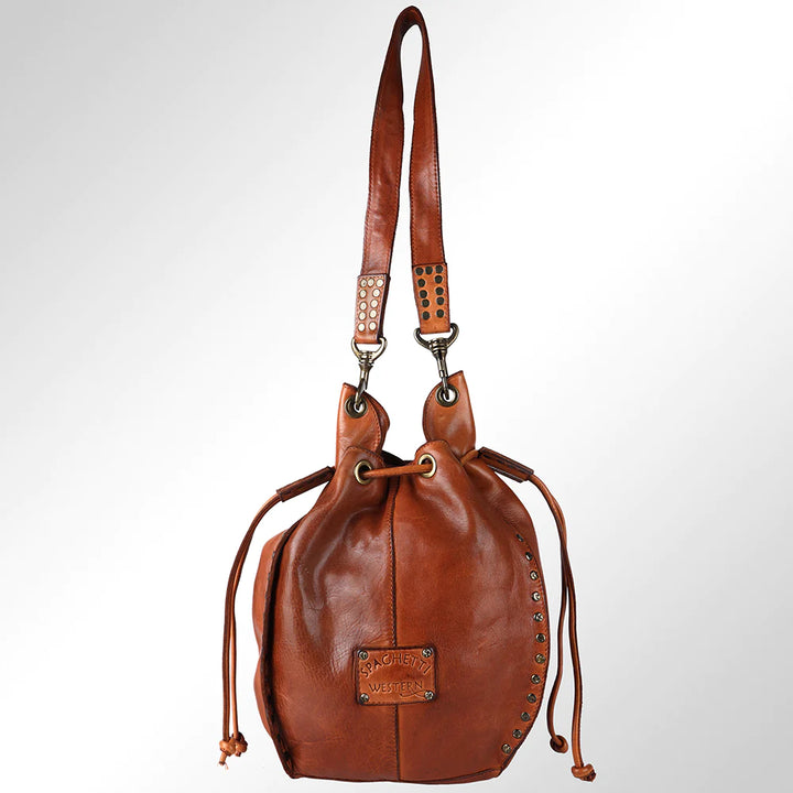 Chic Leather Bucket Bag - Salt and Grace Boutique