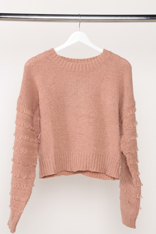 Loop Stich Crop Sweater - Salt and Grace Boutique